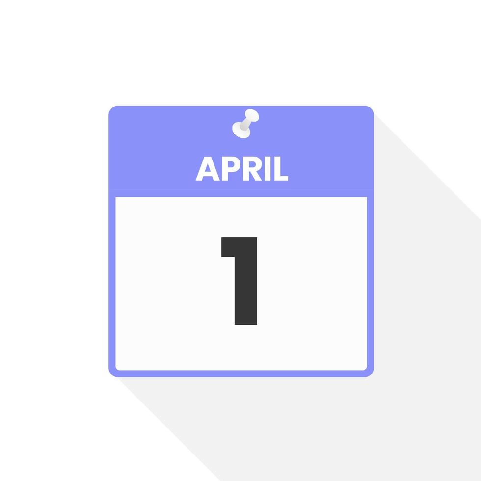 april 1 kalender icoon. datum, maand kalender icoon vector illustratie