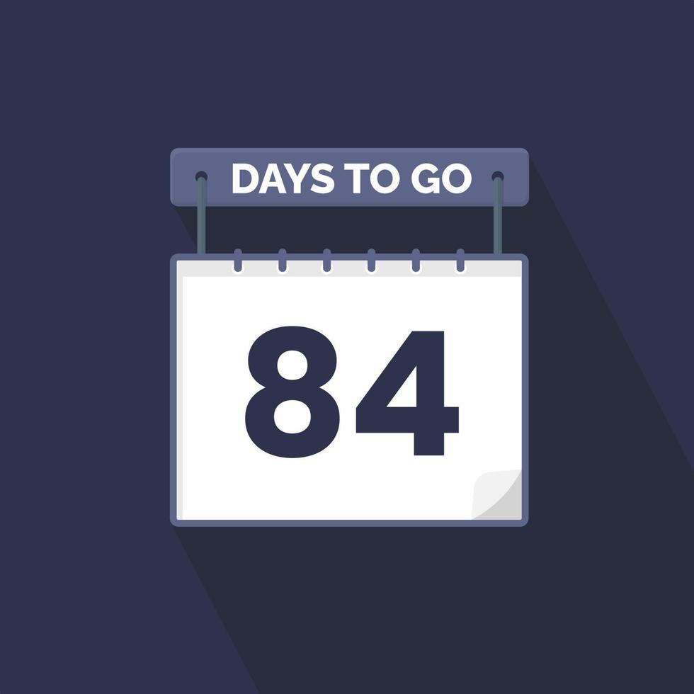 84 dagen links countdown voor verkoop Promotie. 84 dagen links naar Gaan promotionele verkoop banier vector