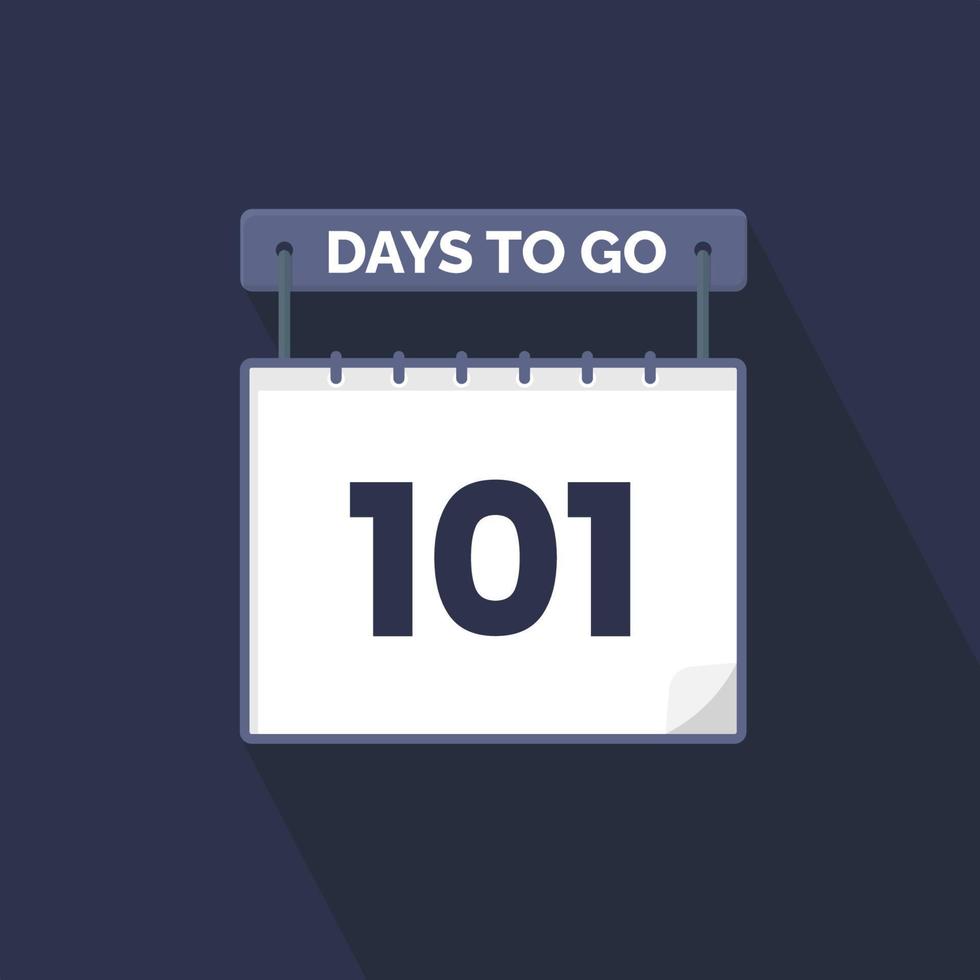 101 dagen links countdown voor verkoop Promotie. 101 dagen links naar Gaan promotionele verkoop banier vector