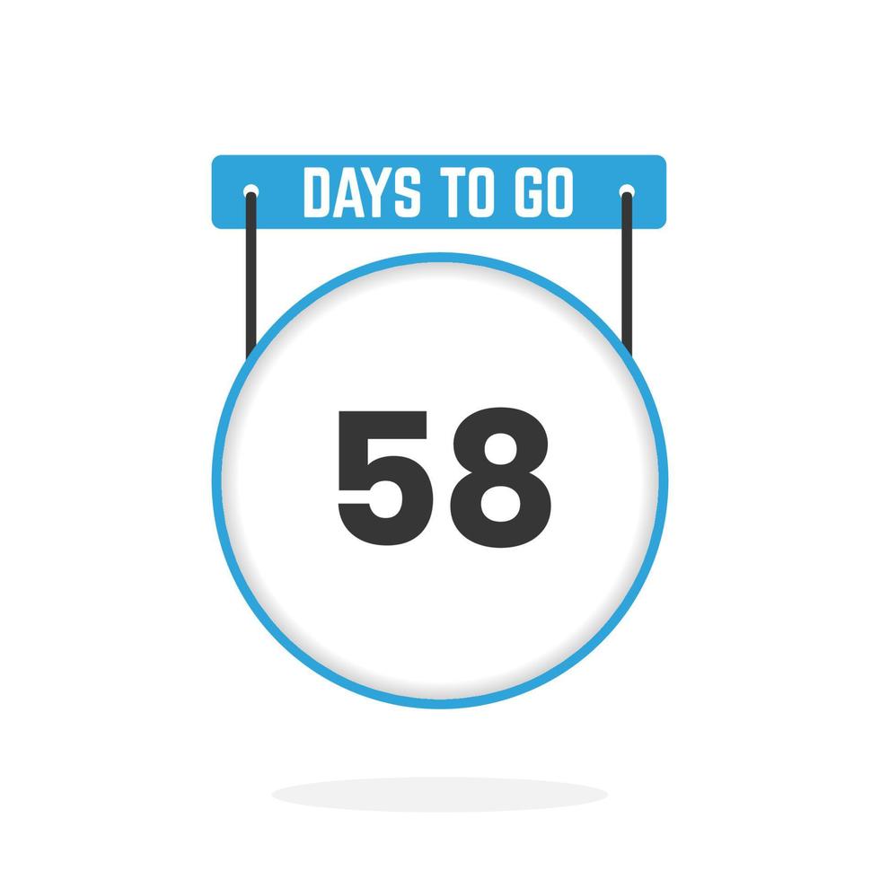 58 dagen links countdown voor verkoop Promotie. 58 dagen links naar Gaan promotionele verkoop banier vector