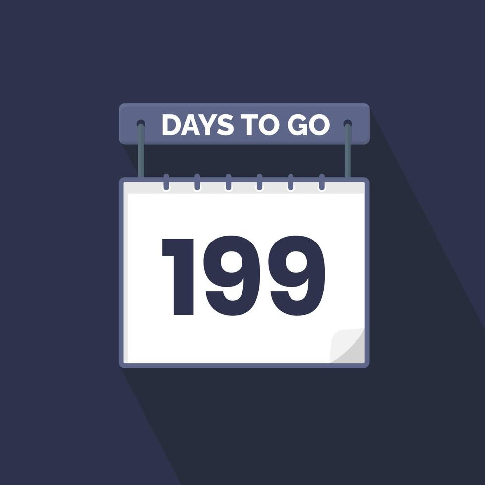 199 dagen links countdown voor verkoop Promotie. 199 dagen links naar Gaan promotionele verkoop banier vector