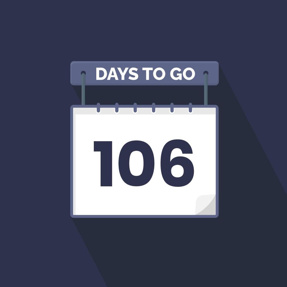 106 dagen links countdown voor verkoop Promotie. 106 dagen links naar Gaan promotionele verkoop banier vector