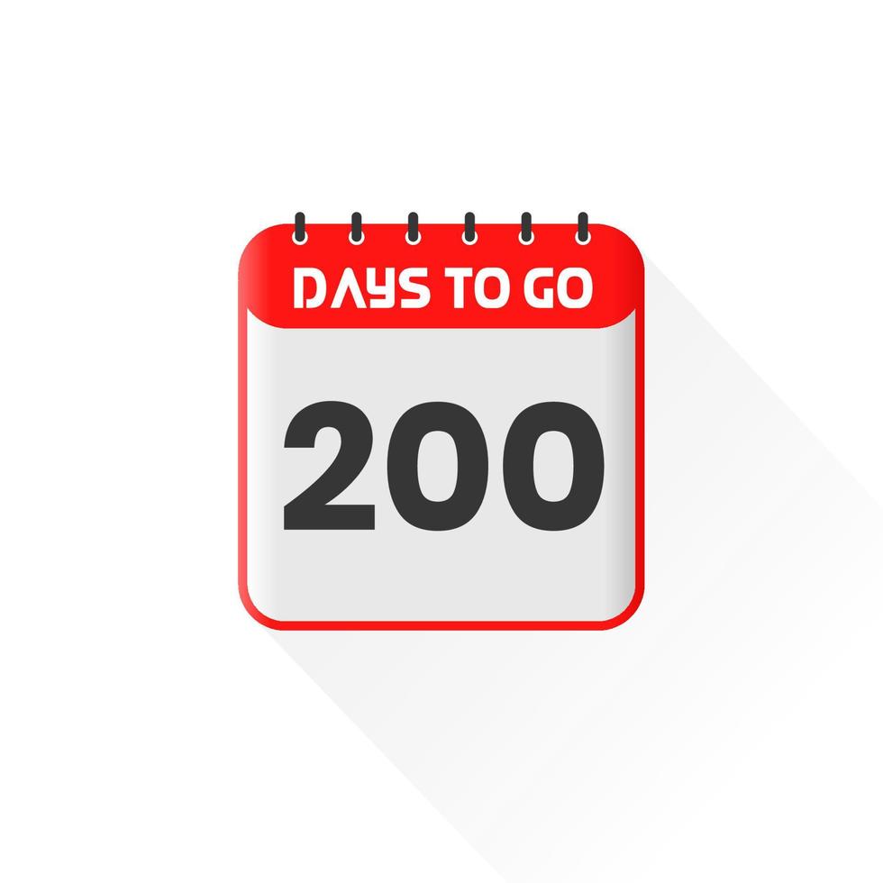 countdown icoon 200 dagen links voor verkoop Promotie. promotionele verkoop banier 200 dagen links naar Gaan vector