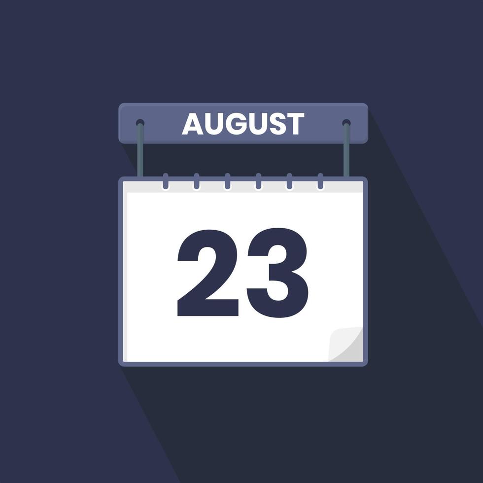 23e augustus kalender icoon. augustus 23 kalender datum maand icoon vector illustrator
