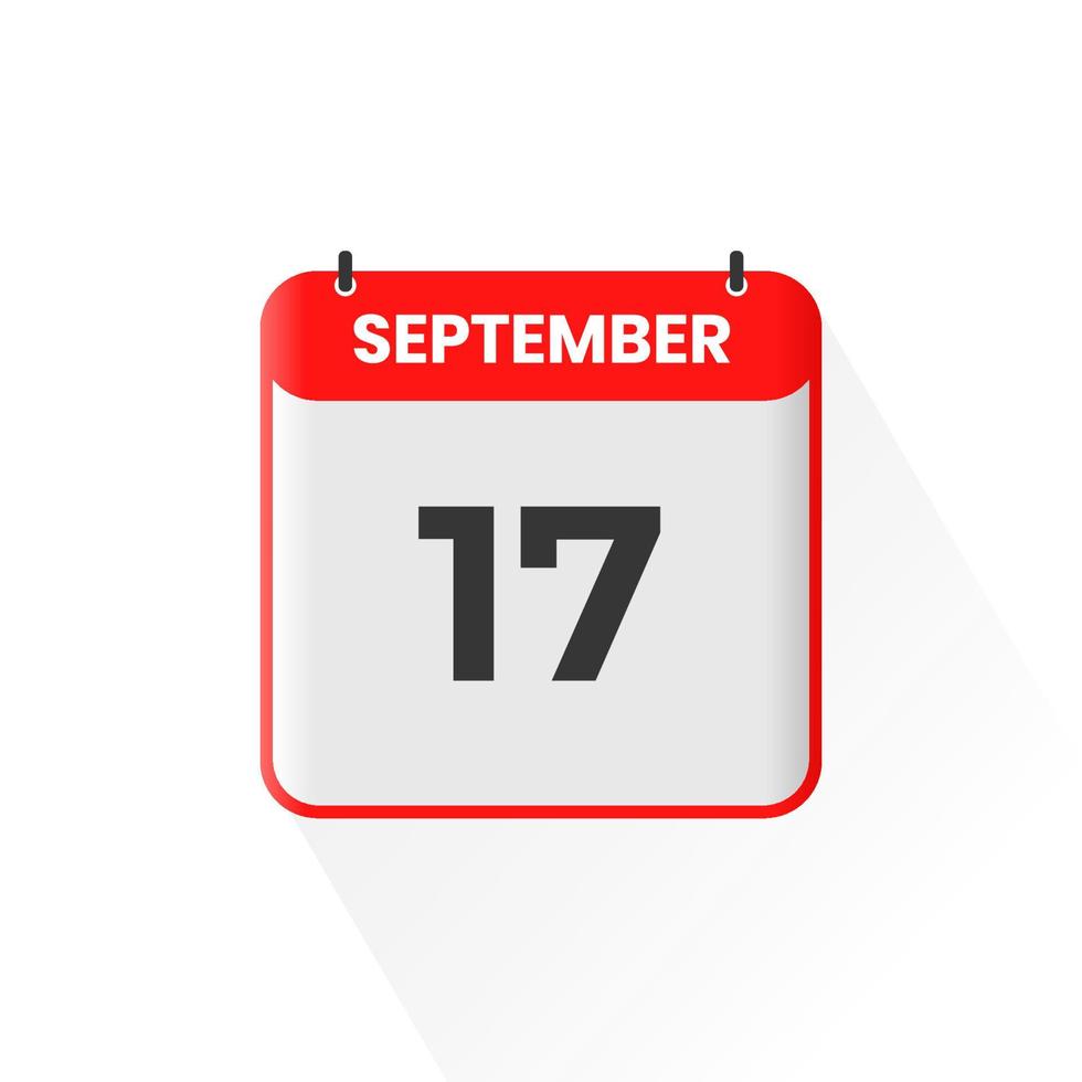 17e september kalender icoon. september 17 kalender datum maand icoon vector illustrator