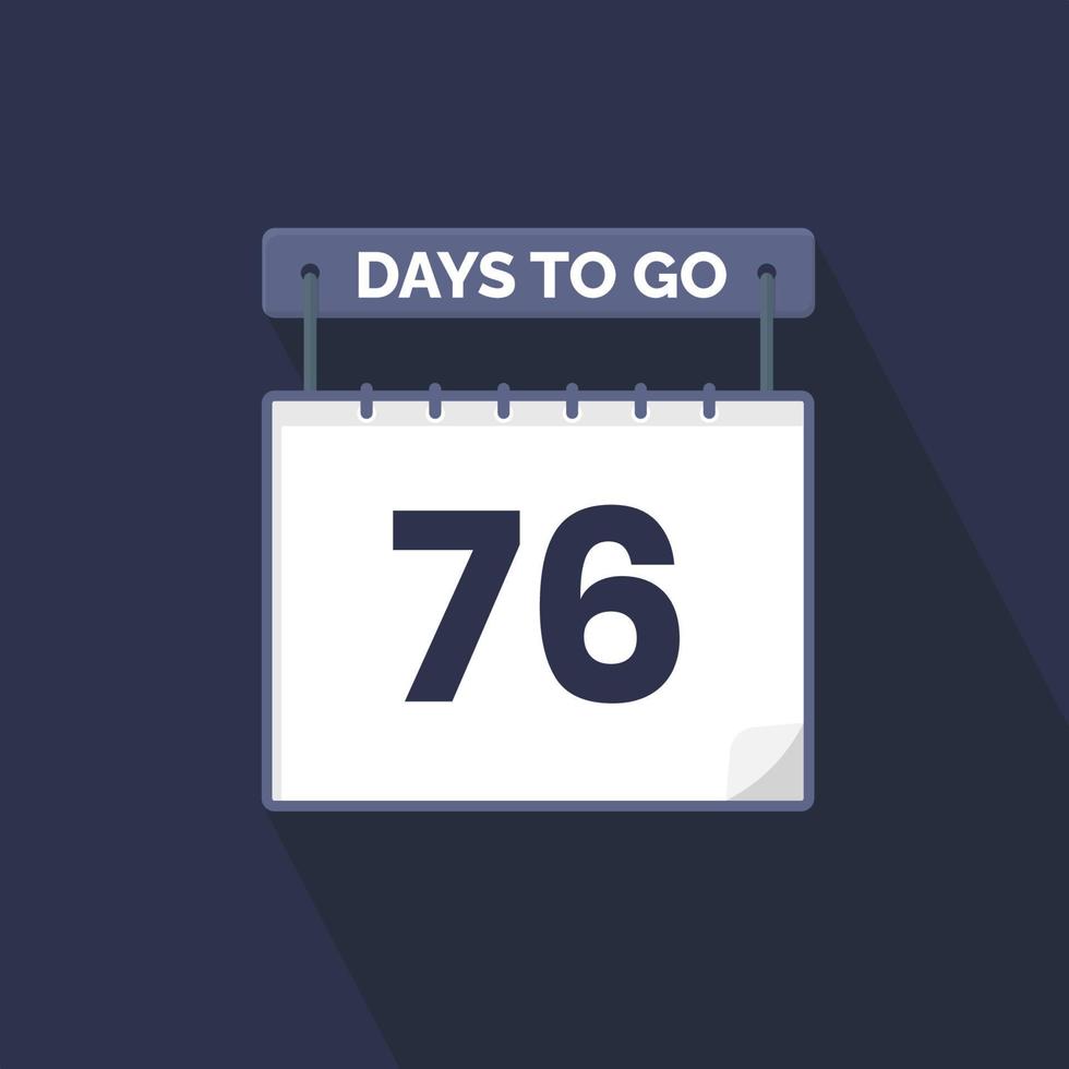 76 dagen links countdown voor verkoop Promotie. 76 dagen links naar Gaan promotionele verkoop banier vector