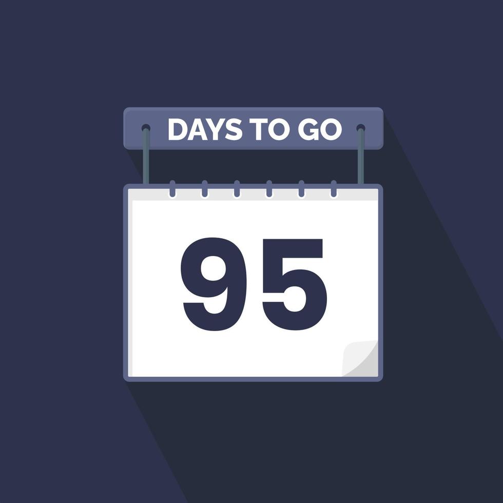 95 dagen links countdown voor verkoop Promotie. 95 dagen links naar Gaan promotionele verkoop banier vector