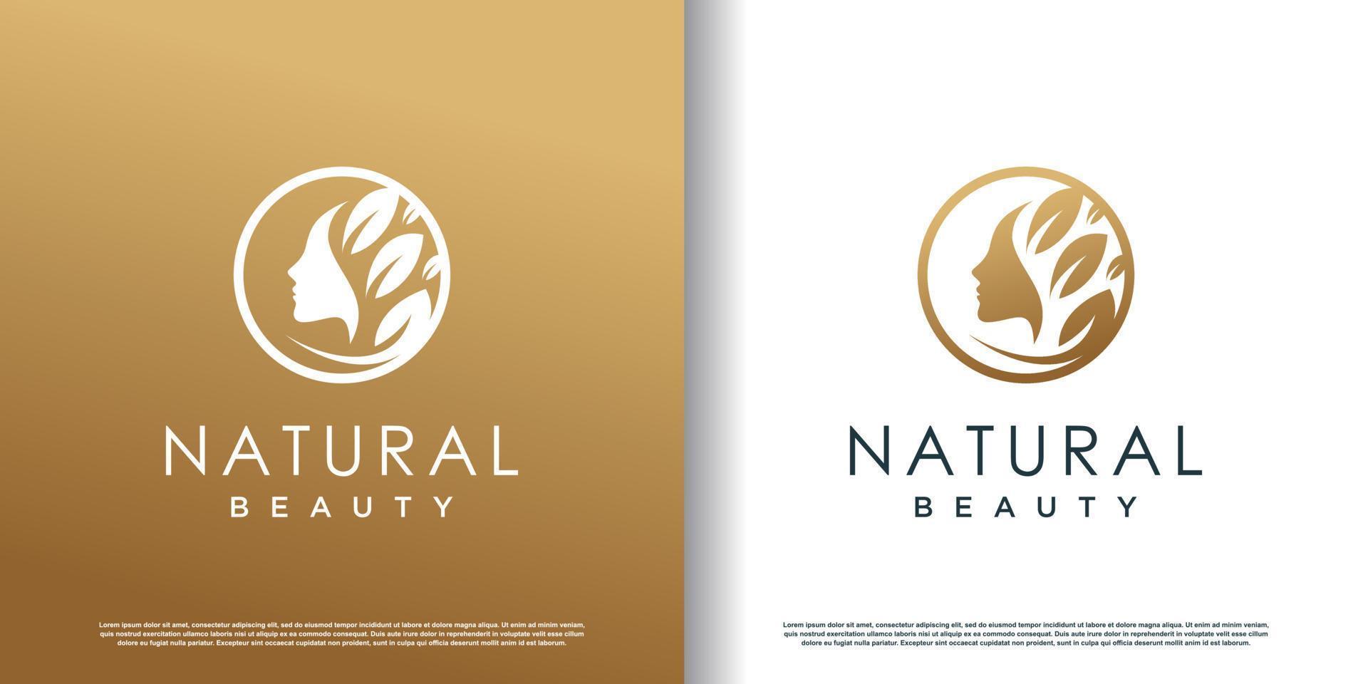 natuur schoonheid logo ontwerp met uniek stijl premie vector