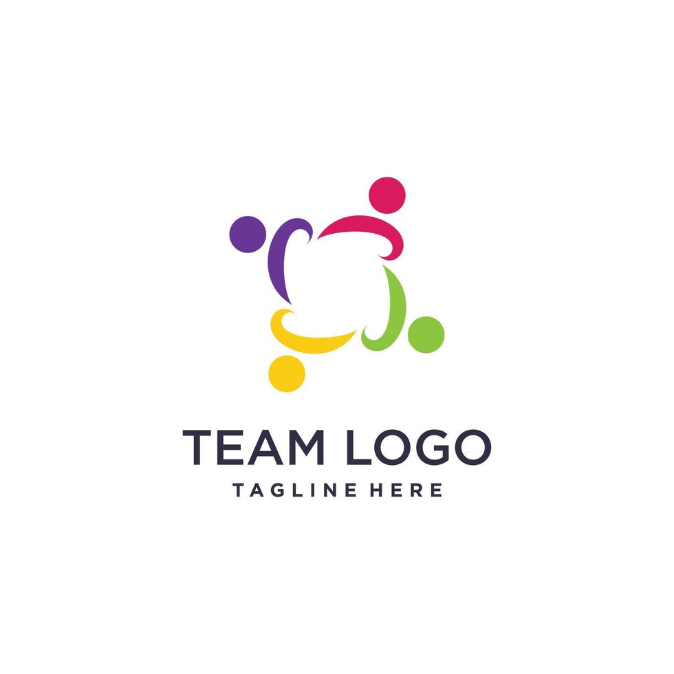 team werk logo ontwerp met modern creatief stijl premie vector