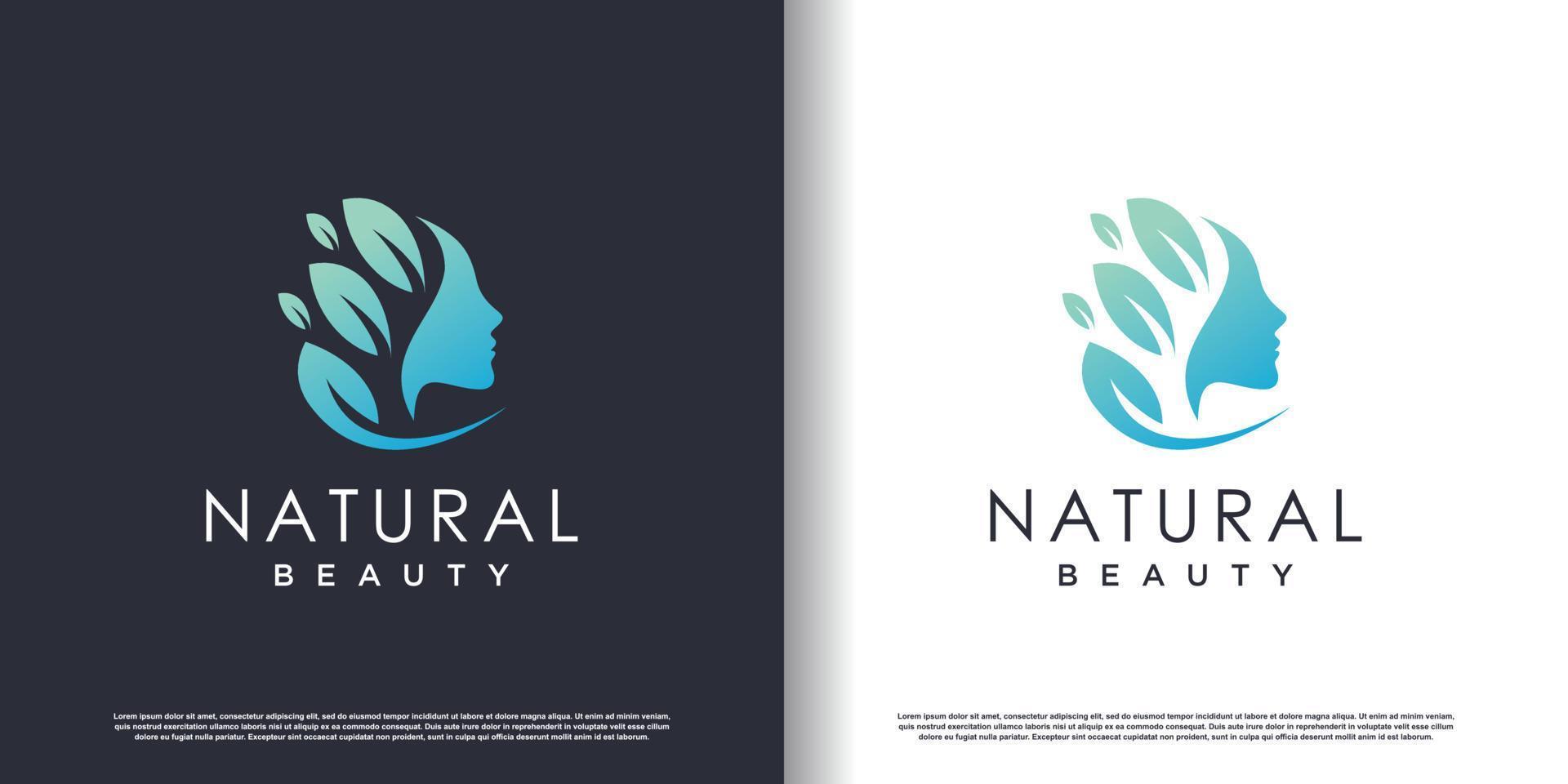 natuur schoonheid logo ontwerp met uniek stijl premie vector