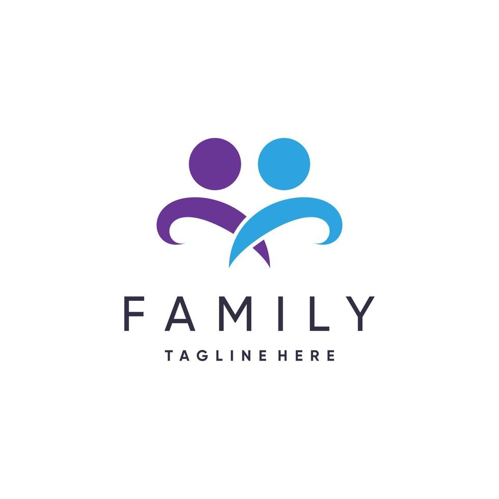 familie logo ontwerp met modern stijl premie vector