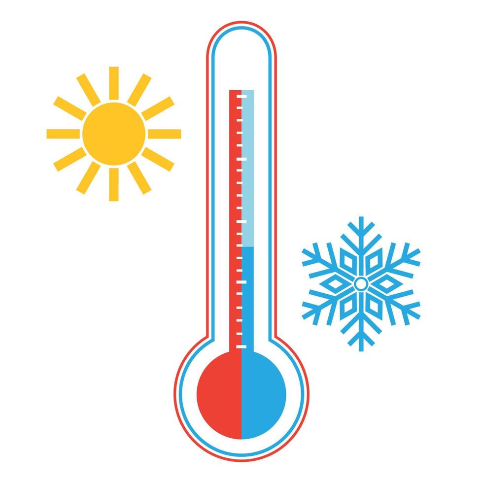 heet en verkoudheid het weer. vector