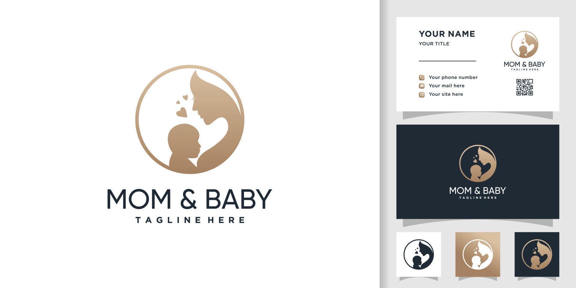 mam baby logo ontwerp vector met creatief concept