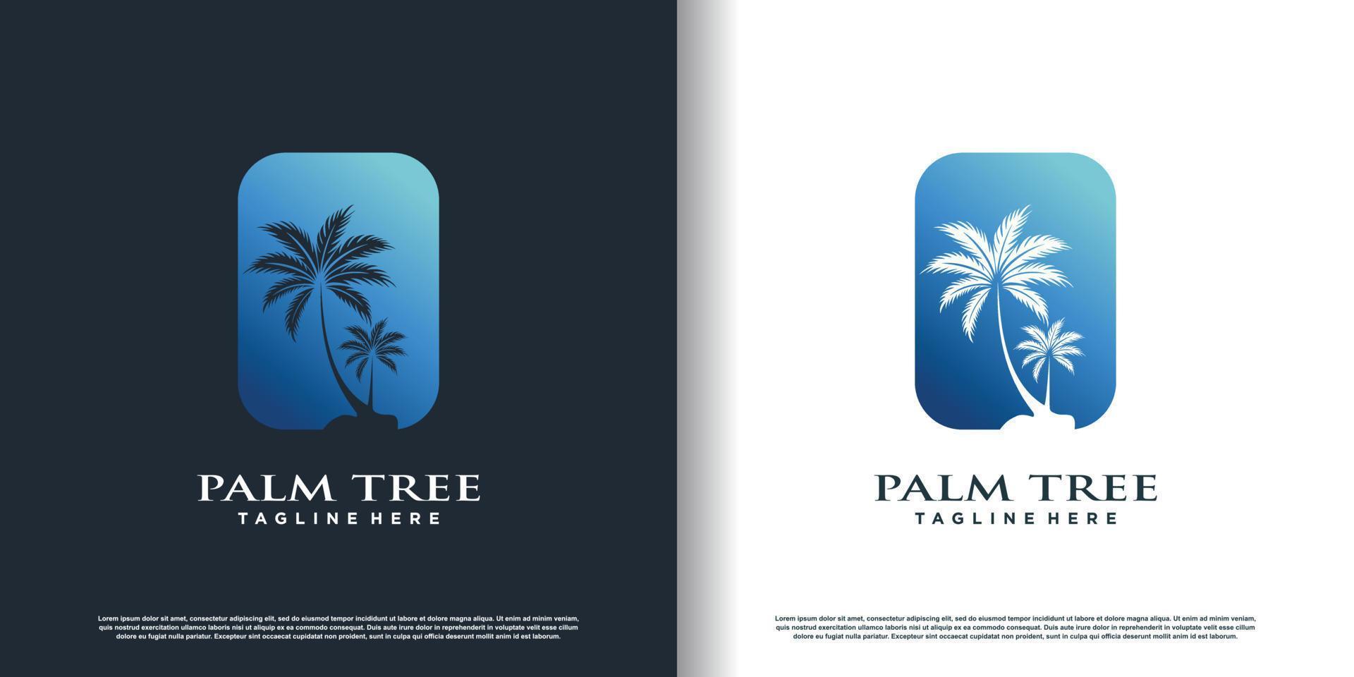 palm boom logo ontwerp vector met creatief concept premie vector