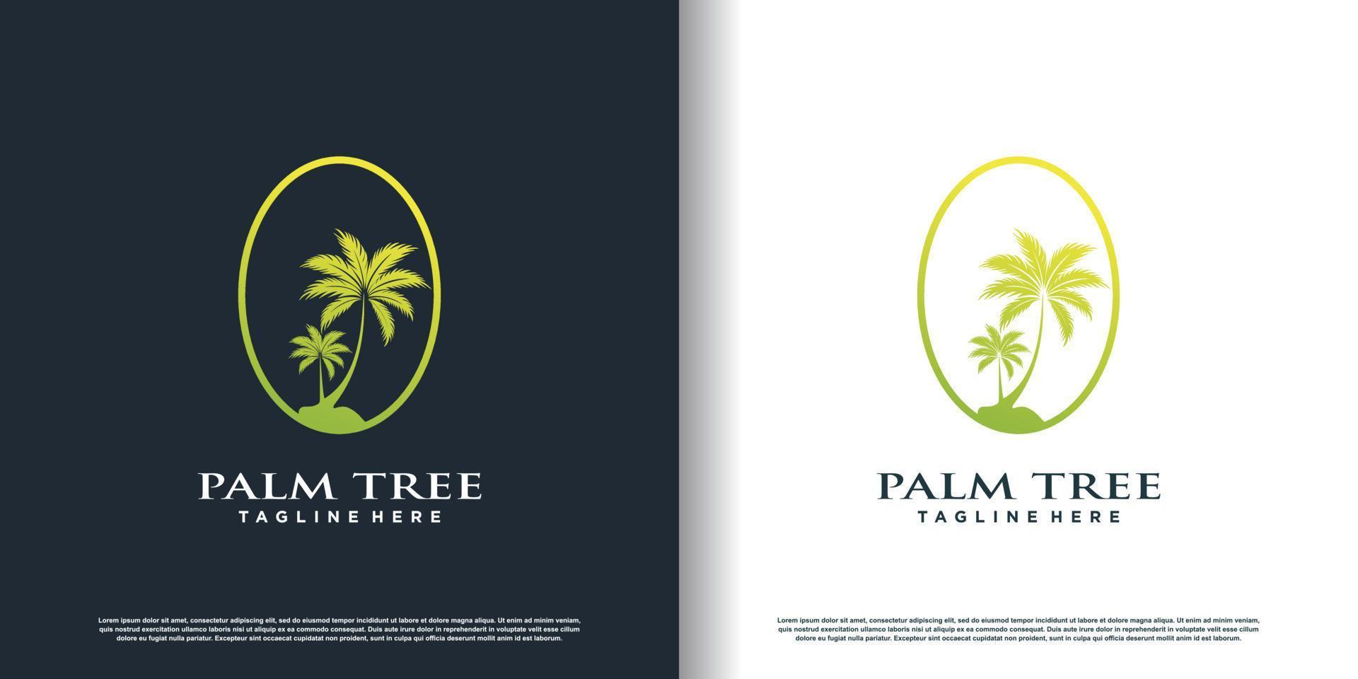 palm boom logo ontwerp vector met creatief concept premie vector