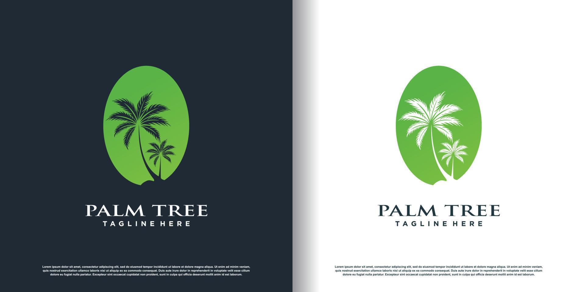 palm boom logo ontwerp vector met creatief concept premie vector