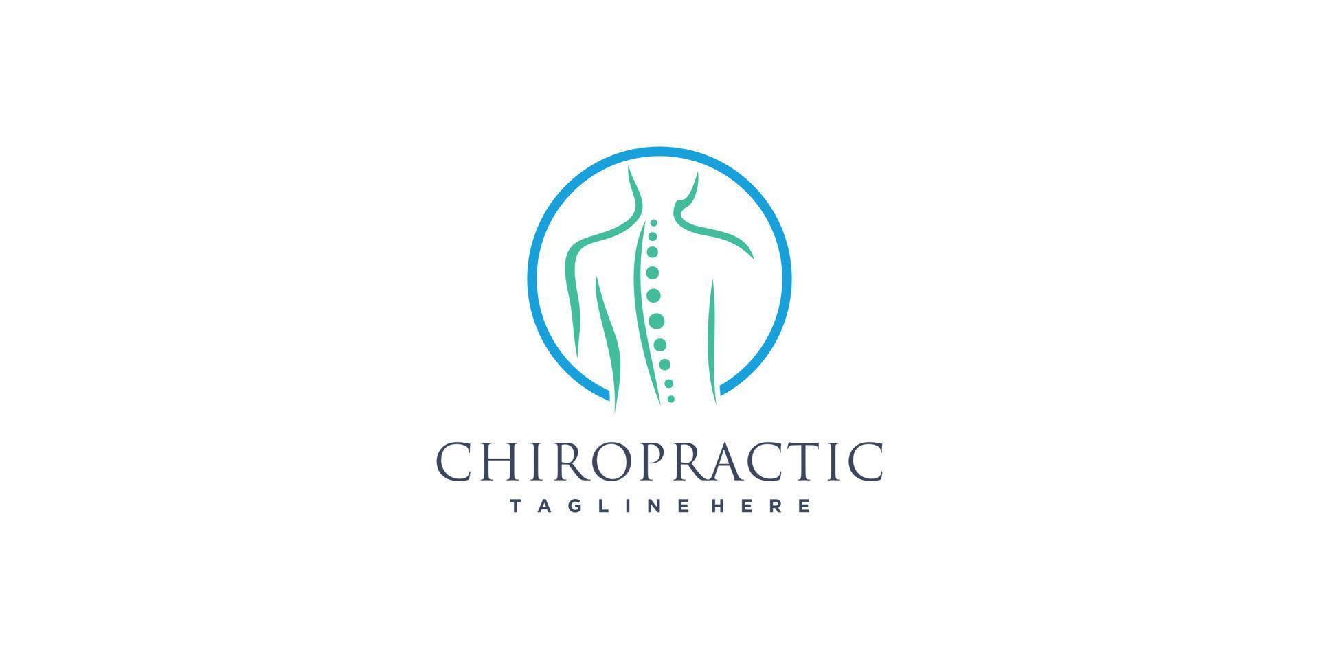 chiropractie logo ontwerp vector met creatief abstract concept