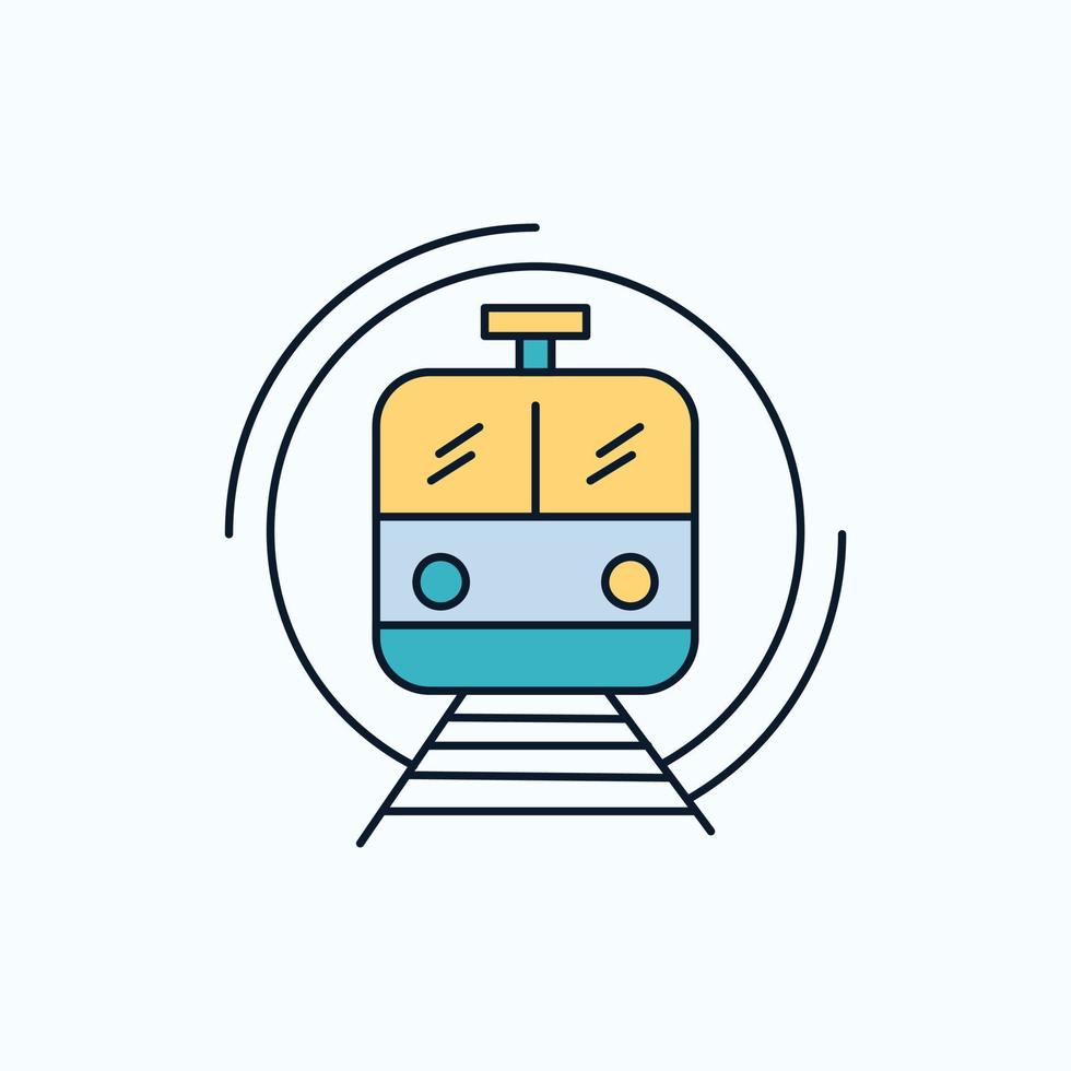 metro. trein. slim. openbaar. vervoer vlak icoon. groen en geel teken en symbolen voor website en mobiel toepassing. vector illustratie