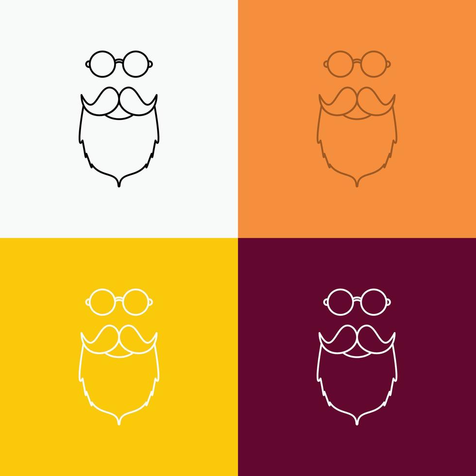 snor. hipster. verhuizer. gebaard. mannen icoon over- divers achtergrond. lijn stijl ontwerp. ontworpen voor web en app. eps 10 vector illustratie