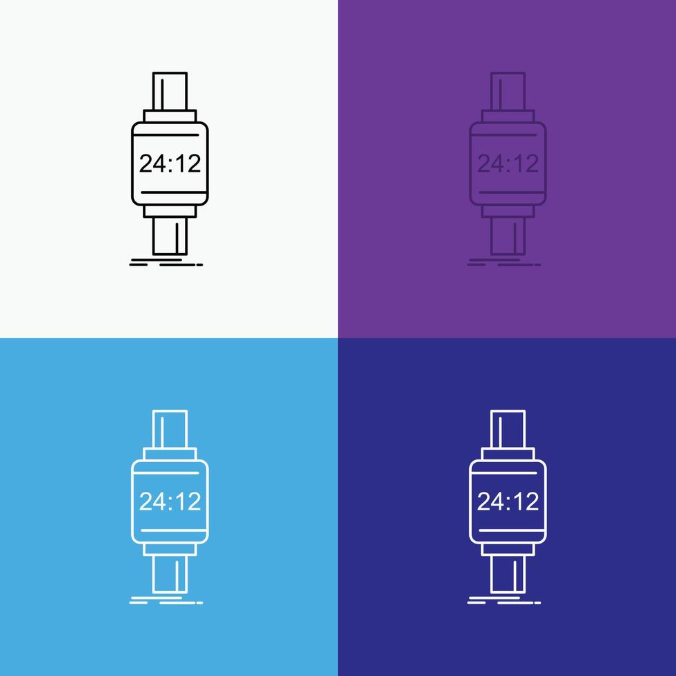 slim horloge. smartwatch. horloge. appel. android icoon over- divers achtergrond. lijn stijl ontwerp. ontworpen voor web en app. eps 10 vector illustratie