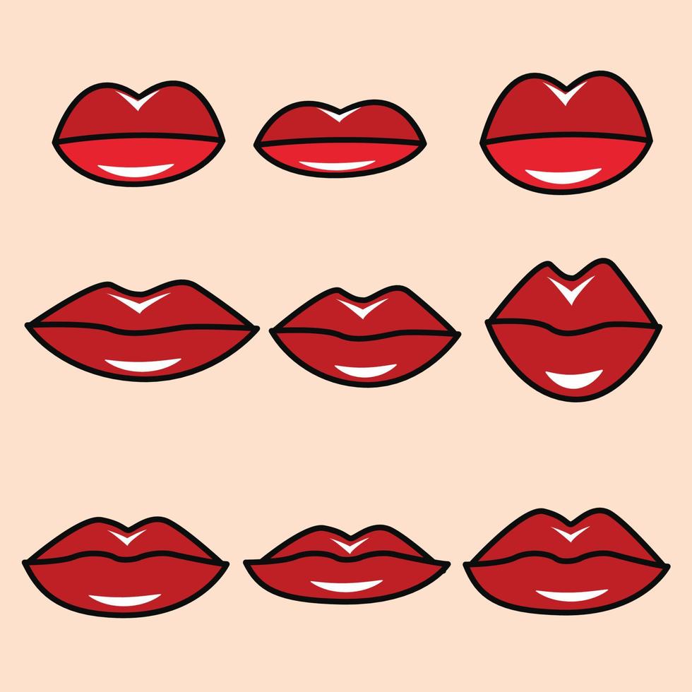 Dames lippen vorm verzameling reeks vector ontwerp