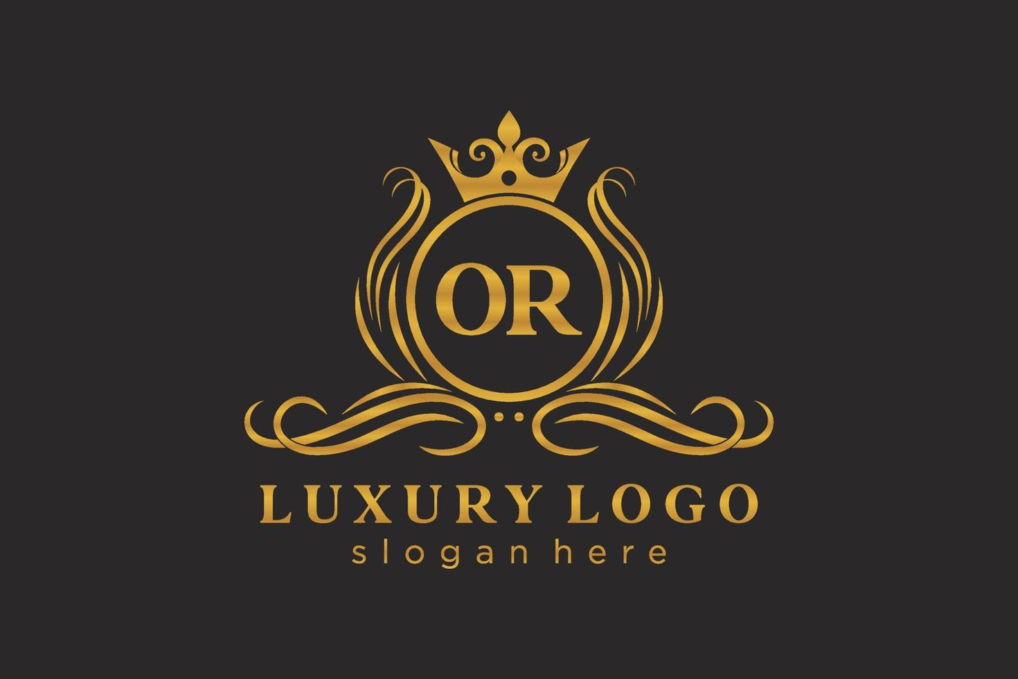 eerste of brief Koninklijk luxe logo sjabloon in vector kunst voor restaurant, royalty, boetiek, cafe, hotel, heraldisch, sieraden, mode en andere vector illustratie.