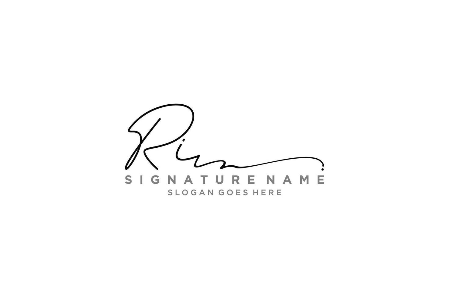 eerste ri brief handtekening logo sjabloon elegant ontwerp logo teken symbool sjabloon vector icoon