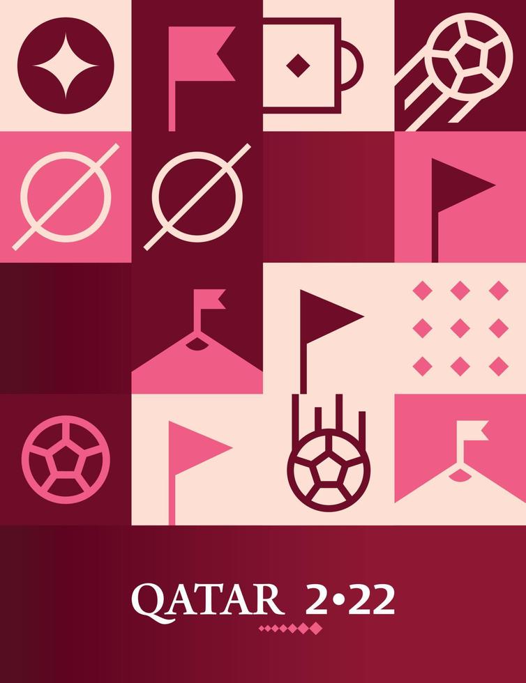 meetkundig poster Amerikaans voetbal doha qatar 2022 creatief. voetbal web folder sjabloon achtergrond vector