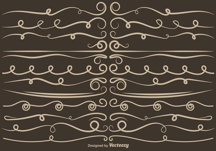 Set VECTOR Curly Dividers