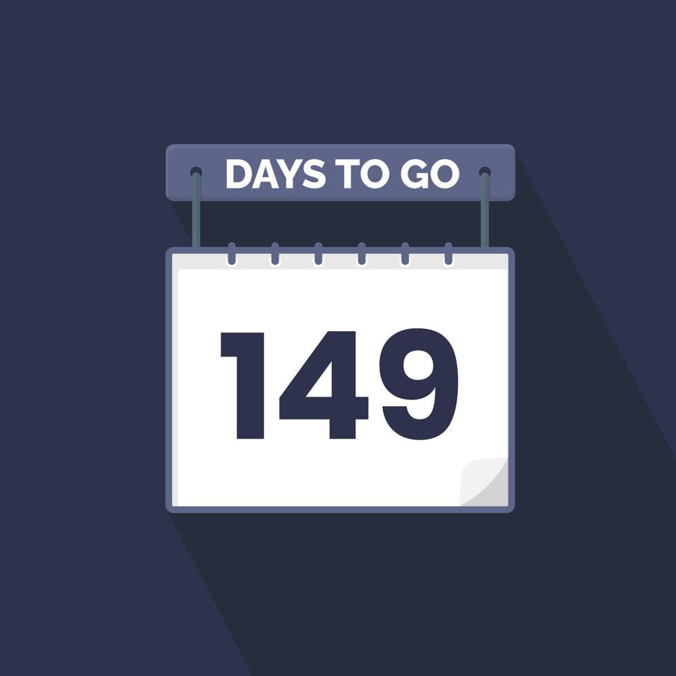 149 dagen links countdown voor verkoop Promotie. 149 dagen links naar Gaan promotionele verkoop banier vector