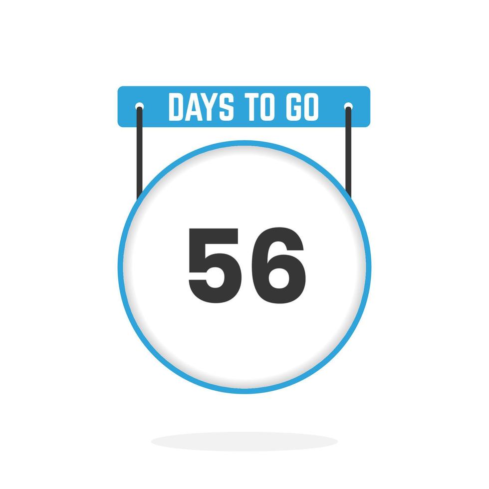 56 dagen links countdown voor verkoop Promotie. 56 dagen links naar Gaan promotionele verkoop banier vector