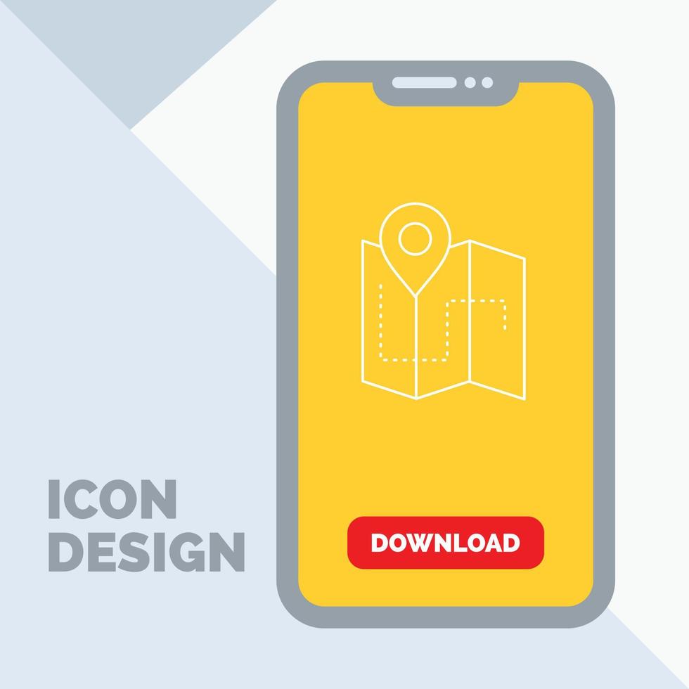 kaart. camping. plan. spoor. plaats lijn icoon in mobiel voor downloaden bladzijde vector