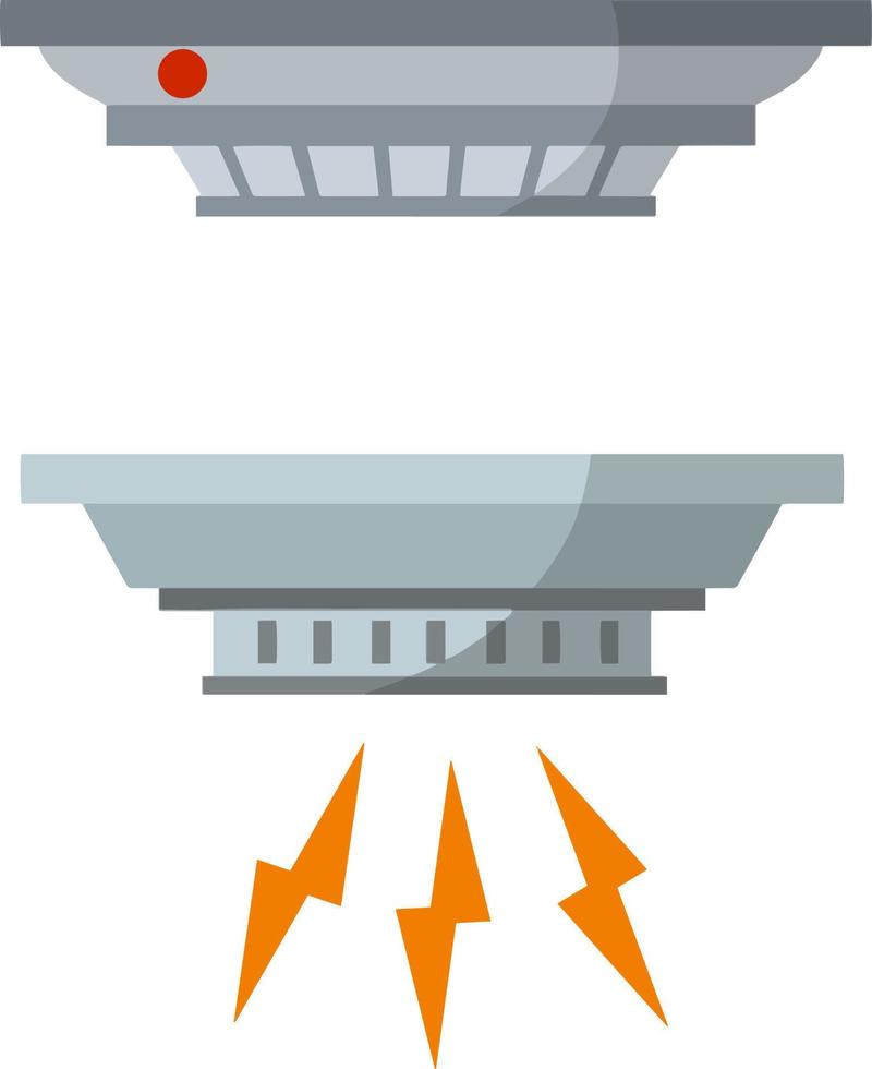 brand veiligheid. reeks van items-alarm sirene ring, rook sensor, vlam. gevaarlijk situatie. ongeluk bescherming. alarm en probleem. tekenfilm vlak illustratie vector