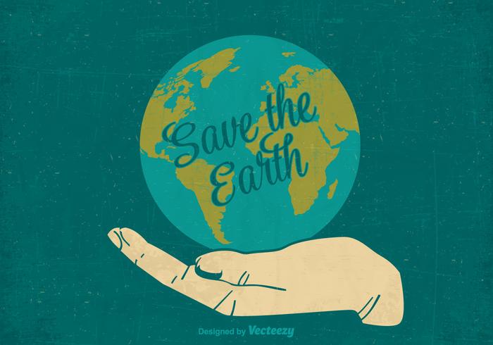 Gratis Retro Save The Earth Vector Poster