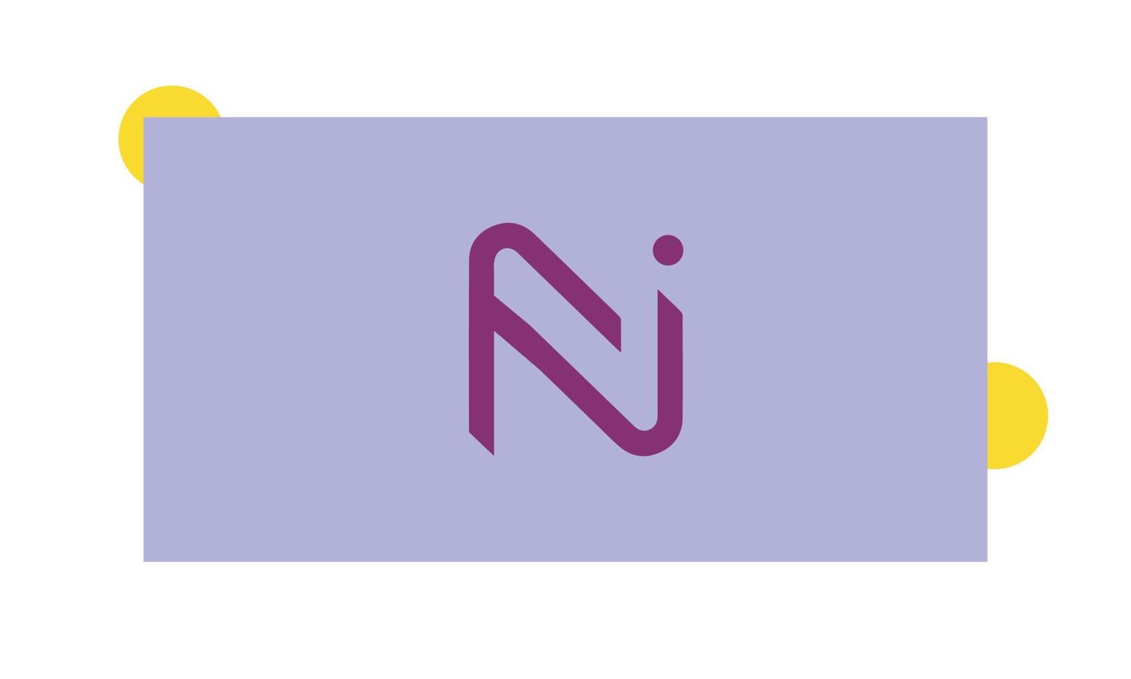 alfabet letters initialen monogram logo nj, jn, n en j vector