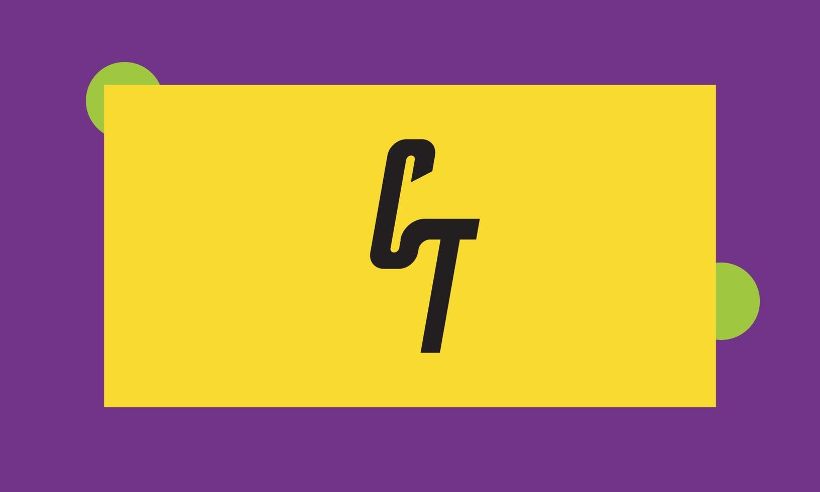 alfabet letters initialen monogram logo ct, tc, c en t vector