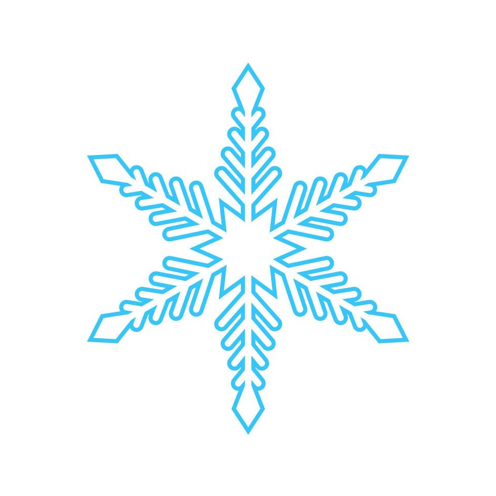 gemakkelijk sneeuwvlok gemaakt van blauw lijnen. feestelijk decoratie voor nieuw jaar en kerstmis, symbool van winter, element voor ontwerp. vector illustratie