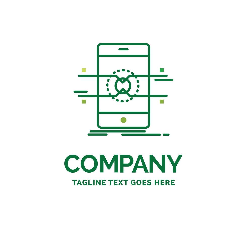 api. koppel. mobiel. telefoon. smartphone vlak bedrijf logo sjabloon. creatief groen merk naam ontwerp. vector