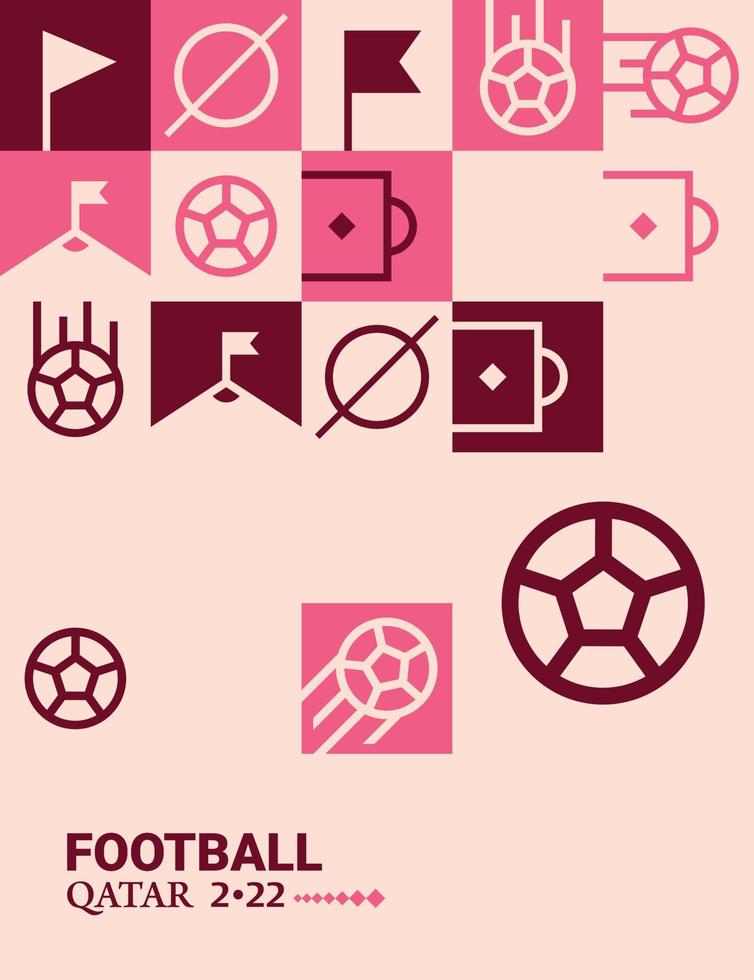 meetkundig poster Amerikaans voetbal doha qatar 2022 creatief. voetbal web folder sjabloon achtergrond vector