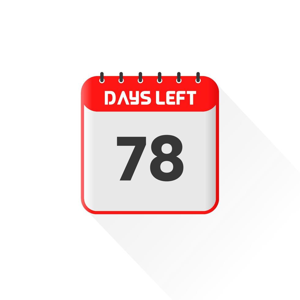 countdown icoon 78 dagen links voor verkoop Promotie. promotionele verkoop banier 78 dagen links naar Gaan vector