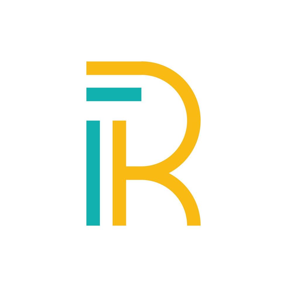 brief r lijn meetkundig modern logo vector