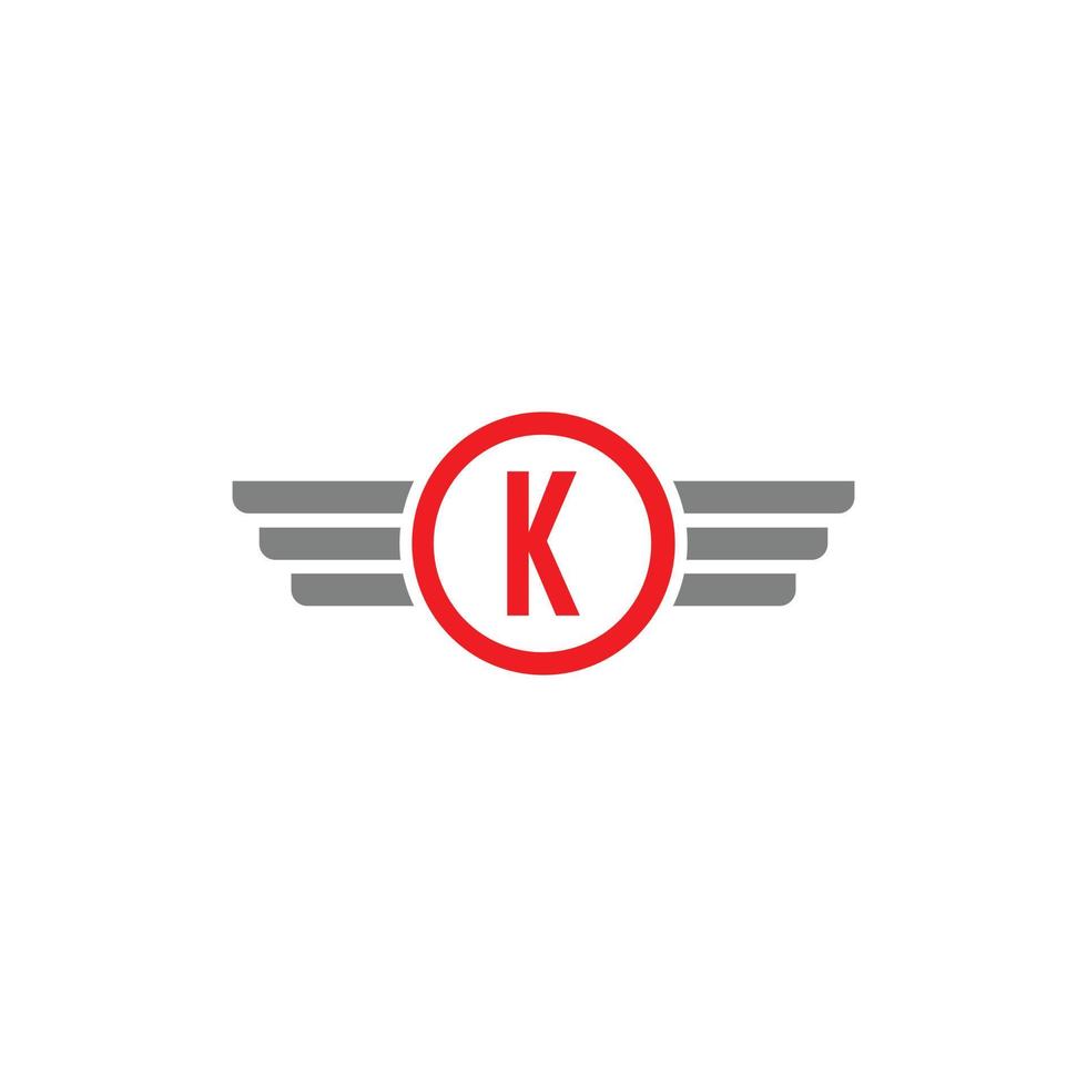 brief k gevleugeld modern bedrijf logo vector