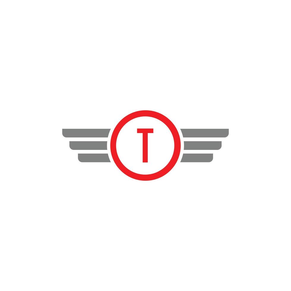 brief t gevleugeld modern bedrijf logo vector