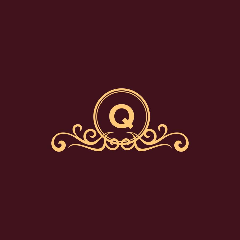 brief q ornament luxe monogram logo vector