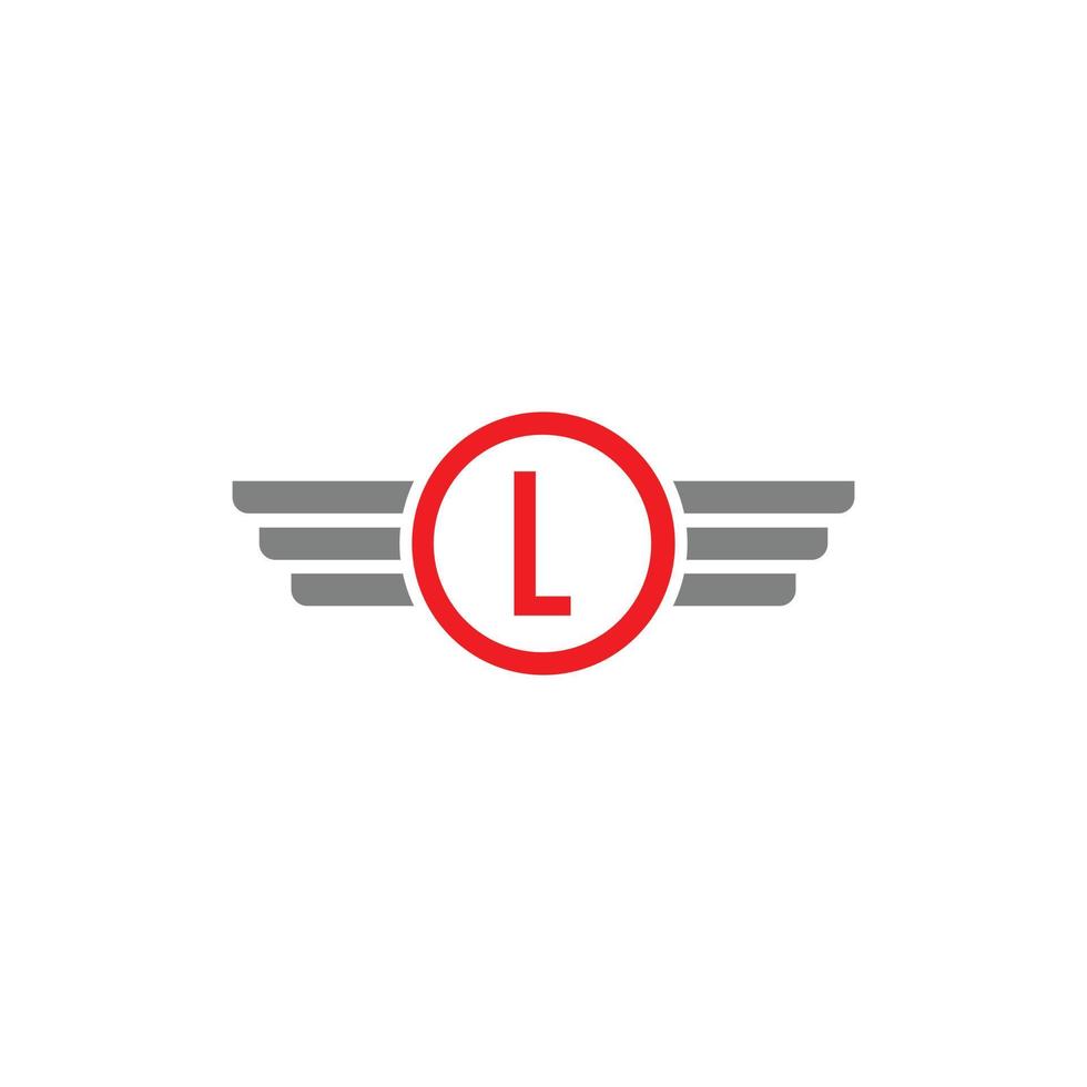 brief l gevleugeld modern bedrijf logo vector