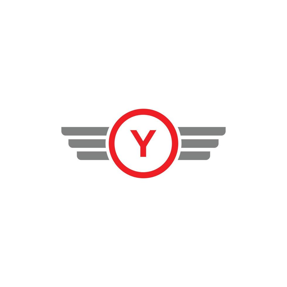 brief y gevleugeld modern bedrijf logo vector