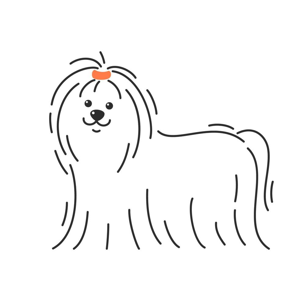 hond Maltees ras. tekenfilm vector illustratie