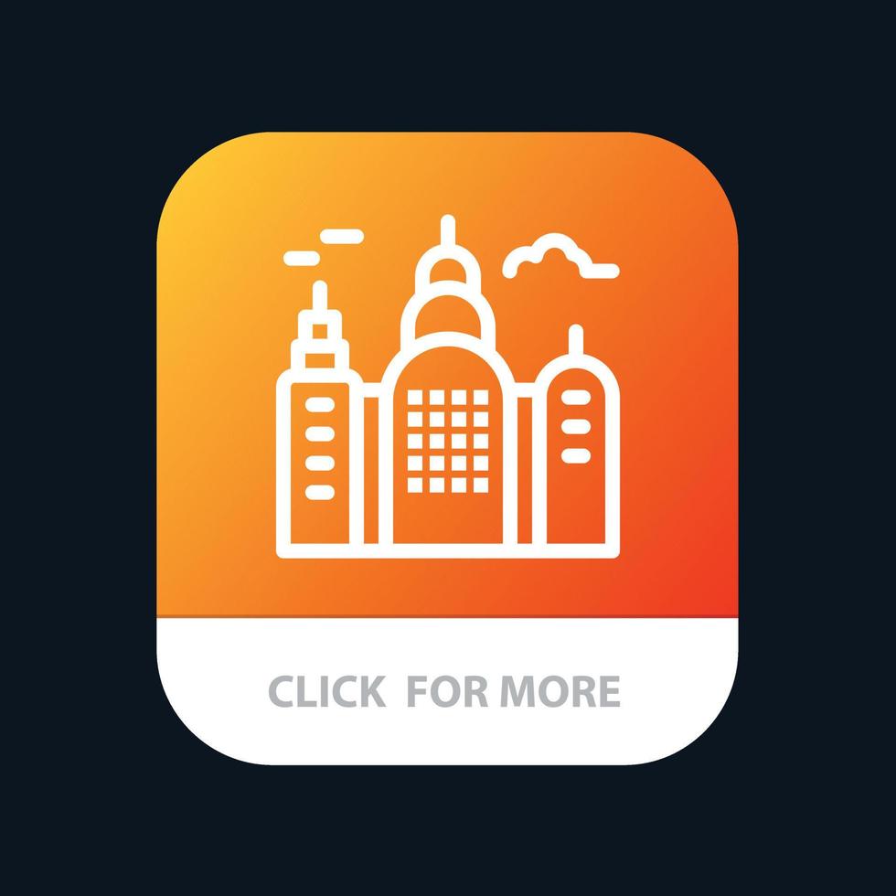 gebouw huis Canada mobiel app knop android en iOS lijn versie vector
