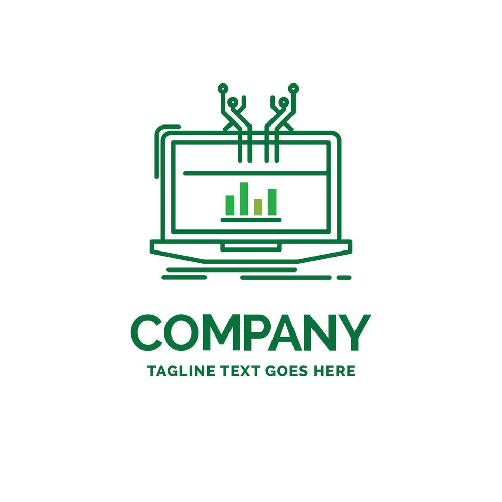 analyse. analytisch. beheer. online. platform vlak bedrijf logo sjabloon. creatief groen merk naam ontwerp. vector