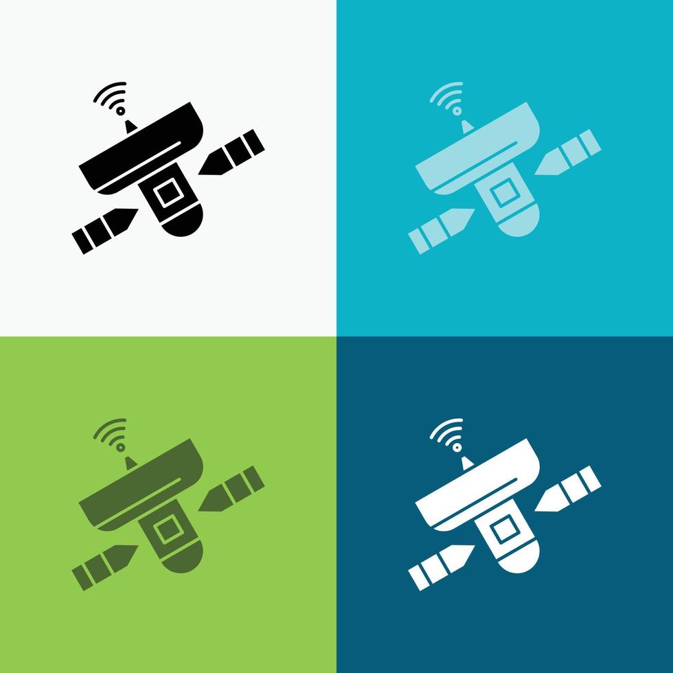 satelliet. antenne. radar. ruimte. signaal icoon over- divers achtergrond. glyph stijl ontwerp. ontworpen voor web en app. eps 10 vector illustratie